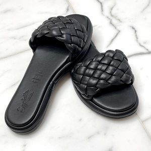 Seychelles Bellissima Black Braided Sandal Slip-On Size 8